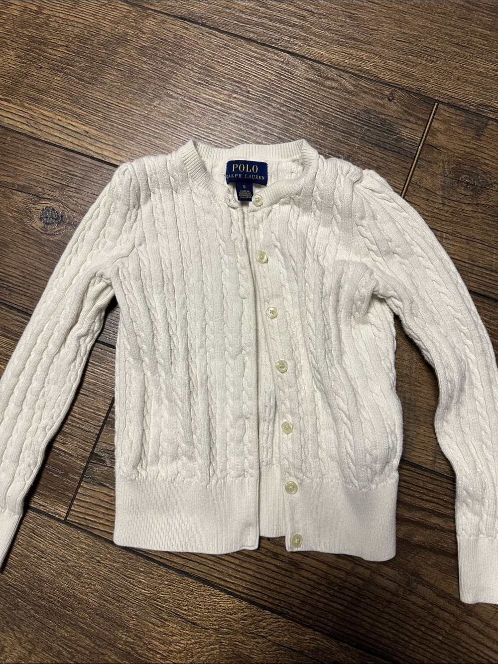 Polo by Ralph Lauren Cream Cable-Knit Button Cardigan - Kids